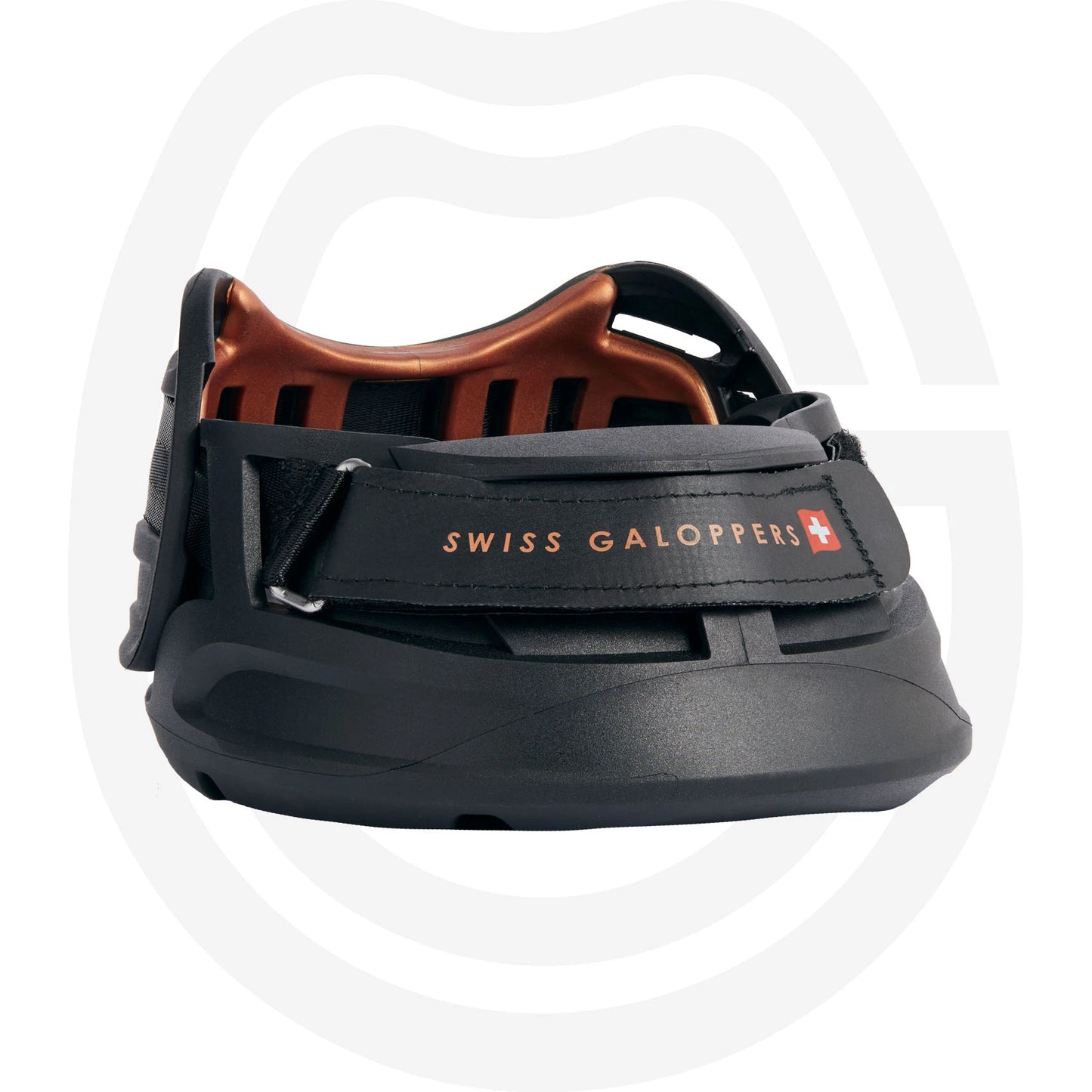 Swiss Galoppers Hufschuhe werden in Lupfig, in der Schweiz aus 100% recycelbarem Kunststoff gefertigt. Das *TPU Sohlenprofil ist extrem abriebfest, mit einer Lebenszeit von&nbsp;bis zu 2.000 Reitkilometern.&nbsp;