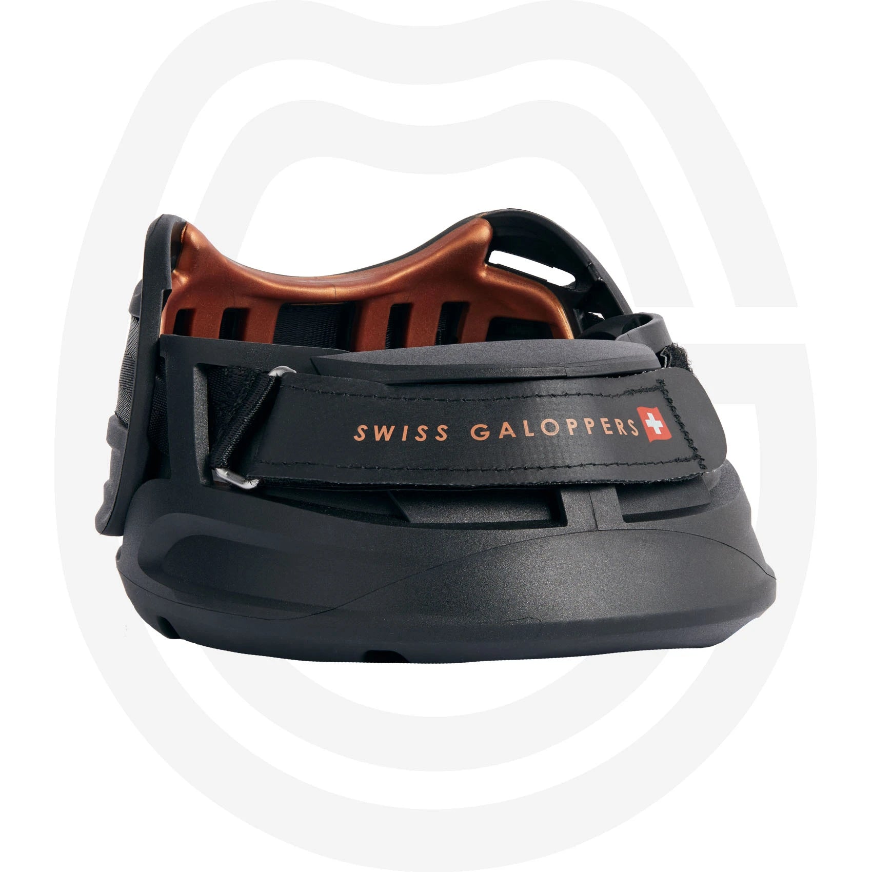 Swiss Galoppers Hufschuhe werden in Lupfig, in der Schweiz aus 100% recycelbarem Kunststoff gefertigt. Das *TPU Sohlenprofil ist extrem abriebfest, mit einer Lebenszeit von&nbsp;bis zu 2.000 Reitkilometern.&nbsp;